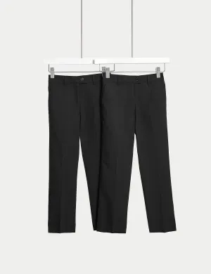 2 Pairs of Marks & Spencer Slim School Trousers for Girls (2-18 Years) Black