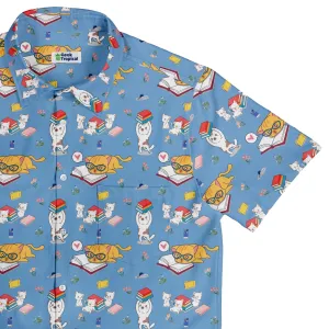 Book Nerd Cats Button Up Shirt