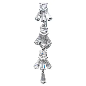 Falling Baguettes Reverse Belly Ring