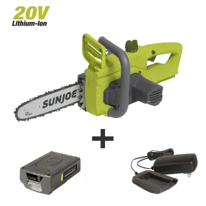 Sun Joe 20ViONLTE-CS10 20-Volt iON Cordless Chainsaw Kit | 10-Inch | W/ 2.0-Ah Battery and Charger